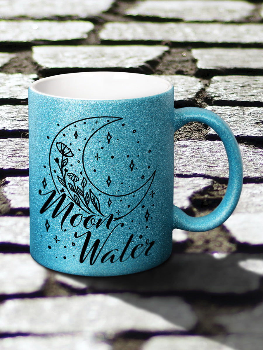 Moon Water Blue Glitter Mug