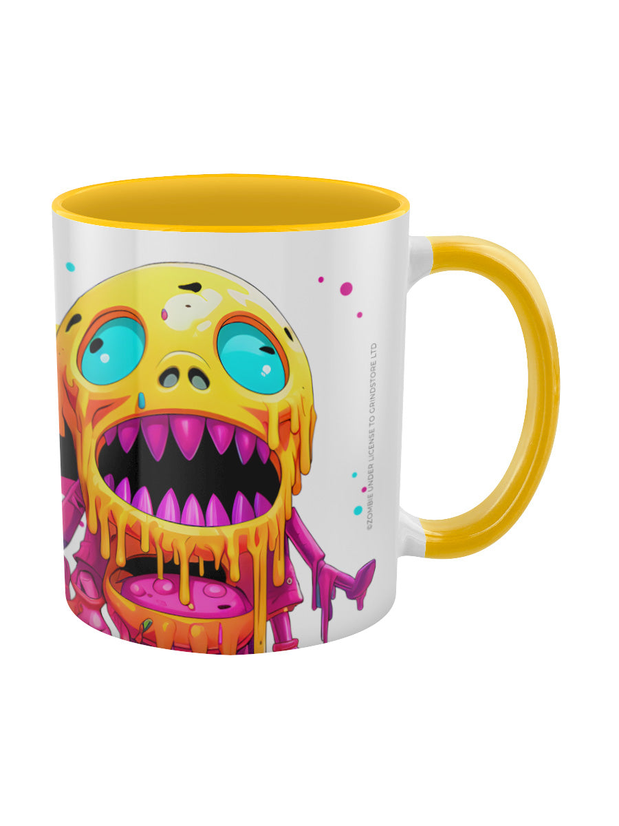 Zombie Head Yellow Inner 2-Tone Mug