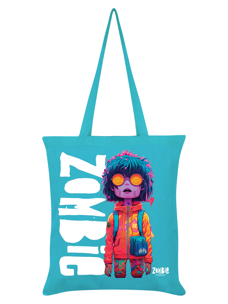 Zombie 3 Azure Blue Tote Bag