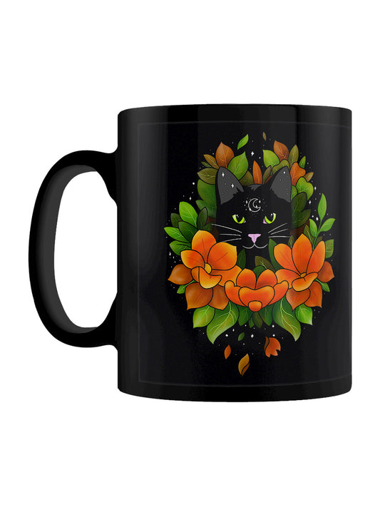 Mystical Lunar Kitty Black Mug