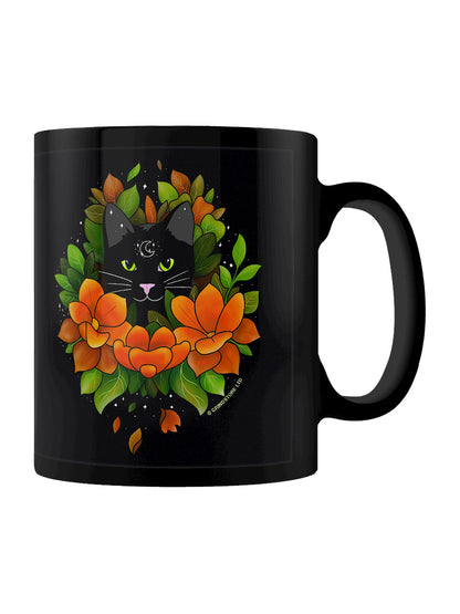 Mystical Lunar Kitty Black Mug