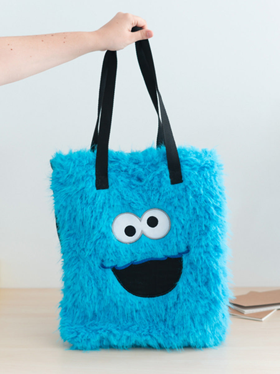 Sesame Street Cookie Monster Premium Plush Tote Bag