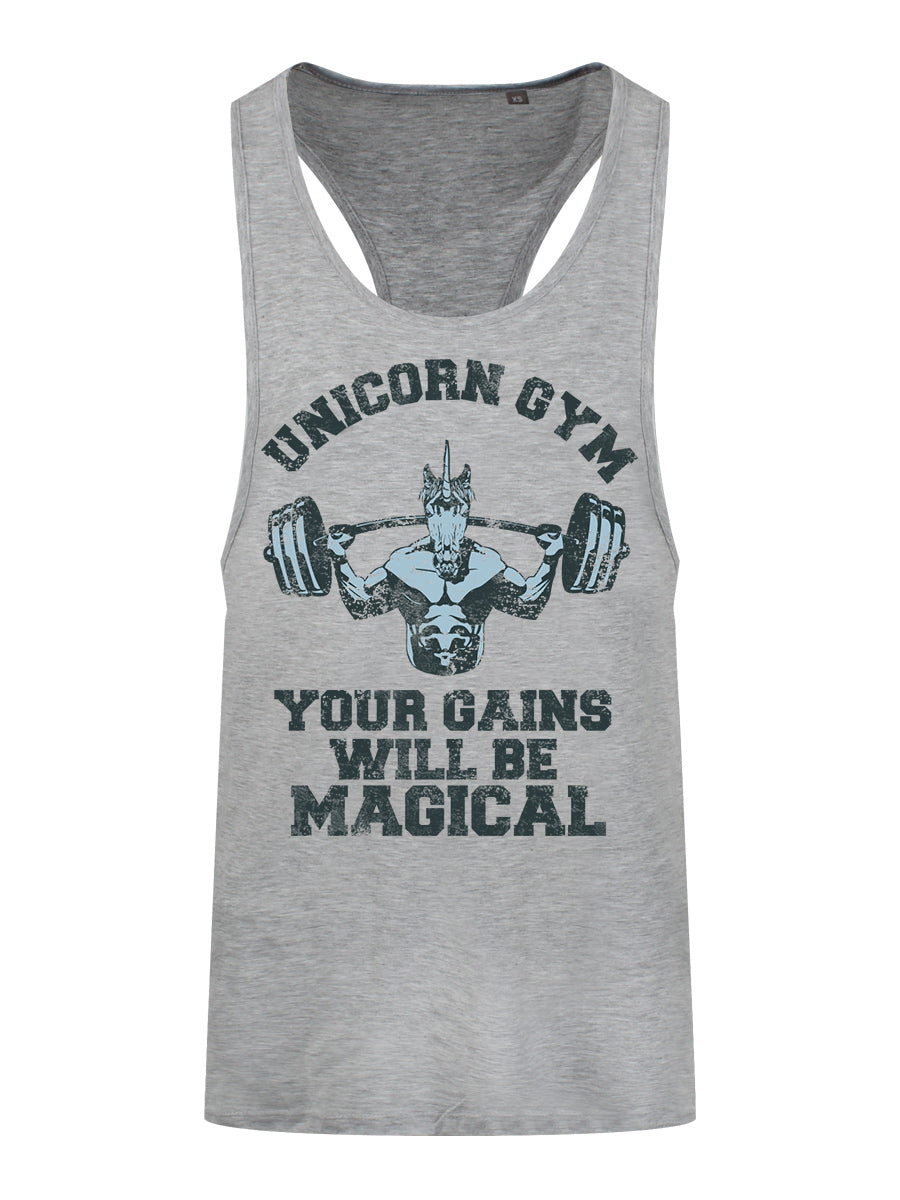 Unicorn Gym Extreme Racer Back Heather Grey Men's Vest