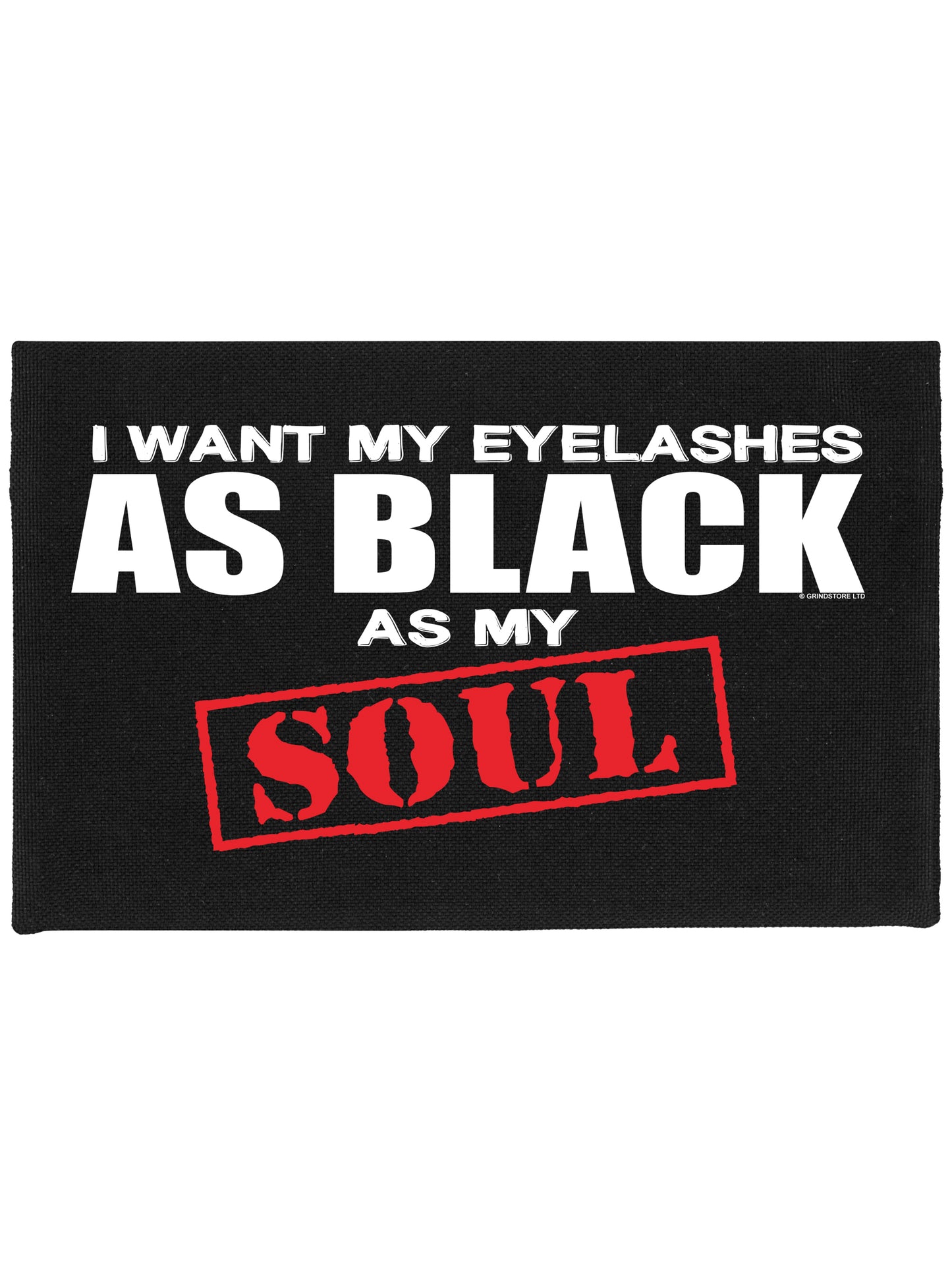 Eyelashes As Black As My Soul Black Make Up Bag