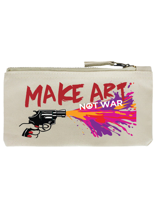 Make Art Not War Cream Pencil Case