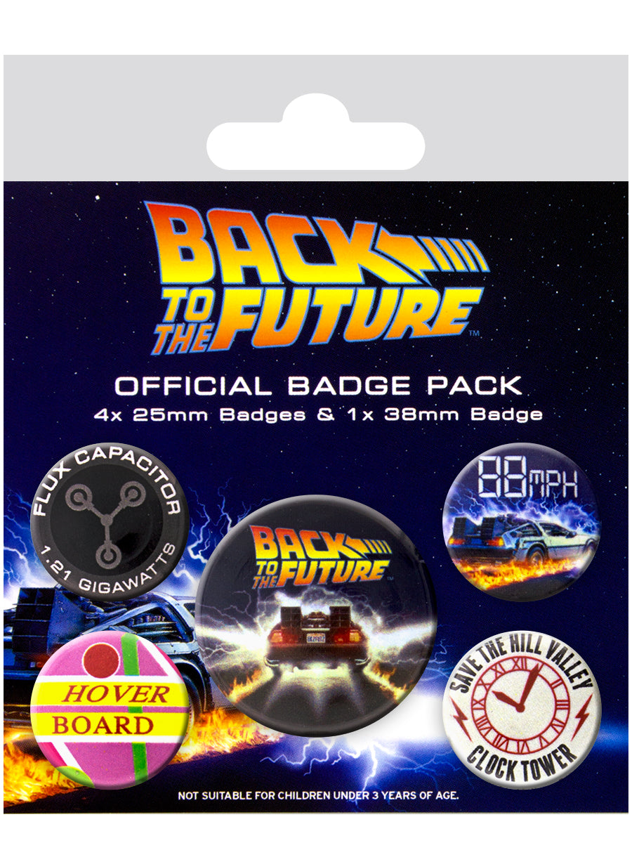 Back To The Future Delorean Badge Pack