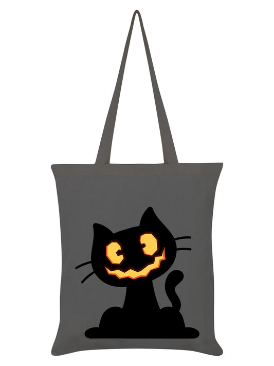 Pumpkin Kitten Graphite Grey Tote Bag