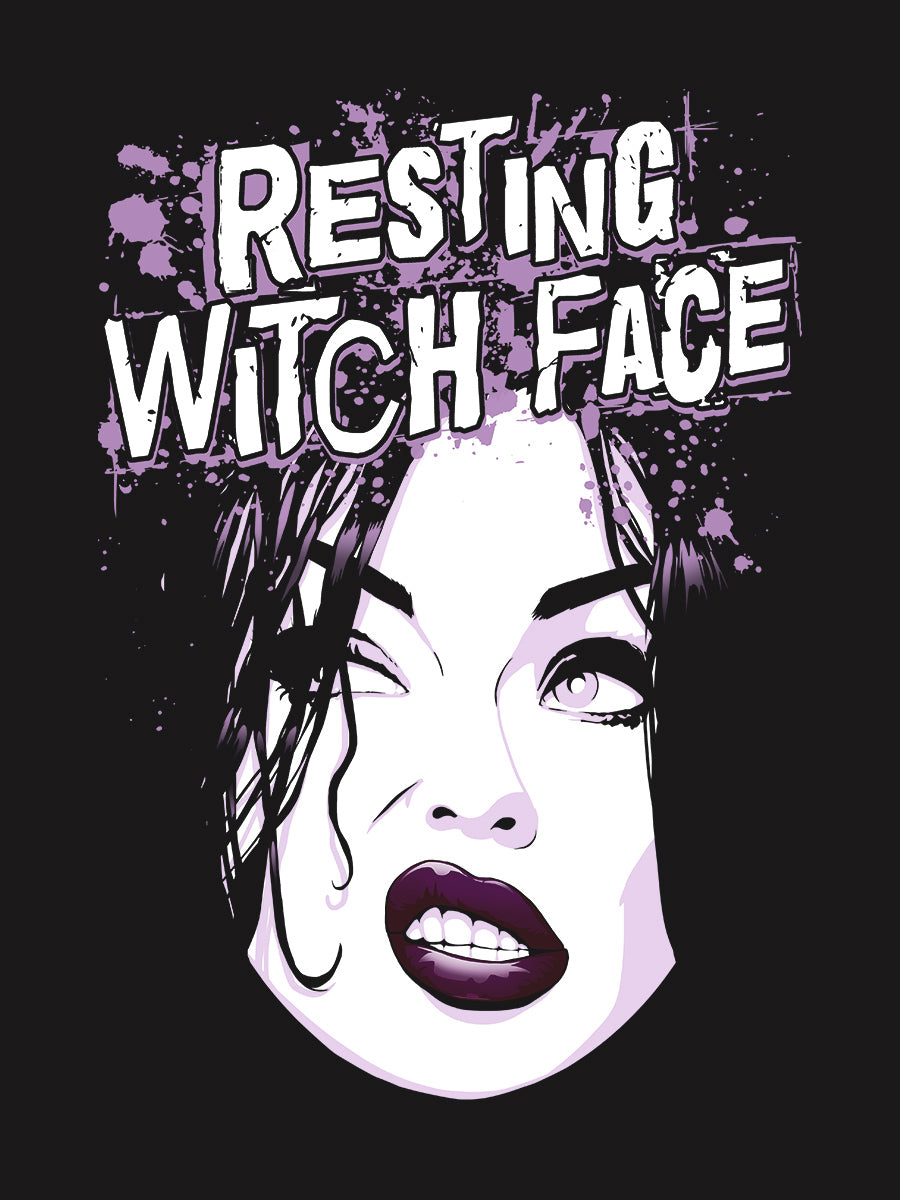 Resting Witch Face Ladies Black Floaty Tank