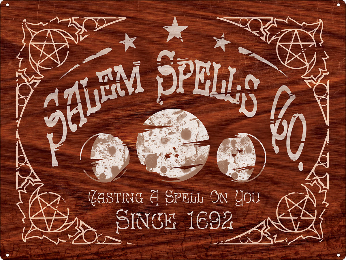 Salem Spells Co. Tin Sign