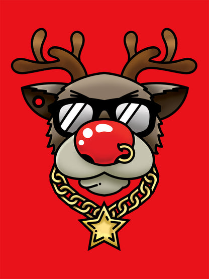 Bling Rudolph Red Santa Sack