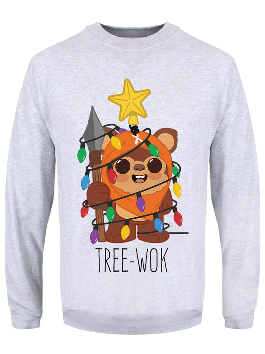 Tree-Wok Men's Grey Christmas Jumper