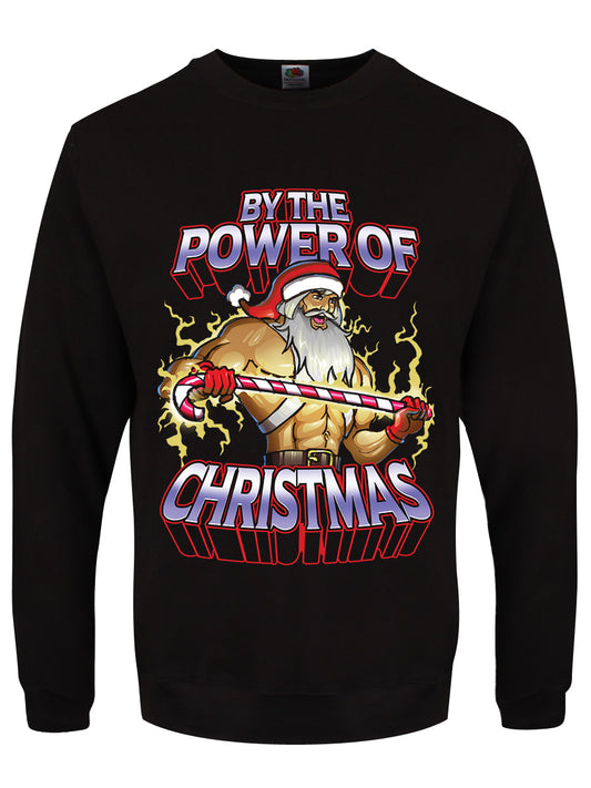By The Power Of Christmas Men's Black Christmas Jumper
