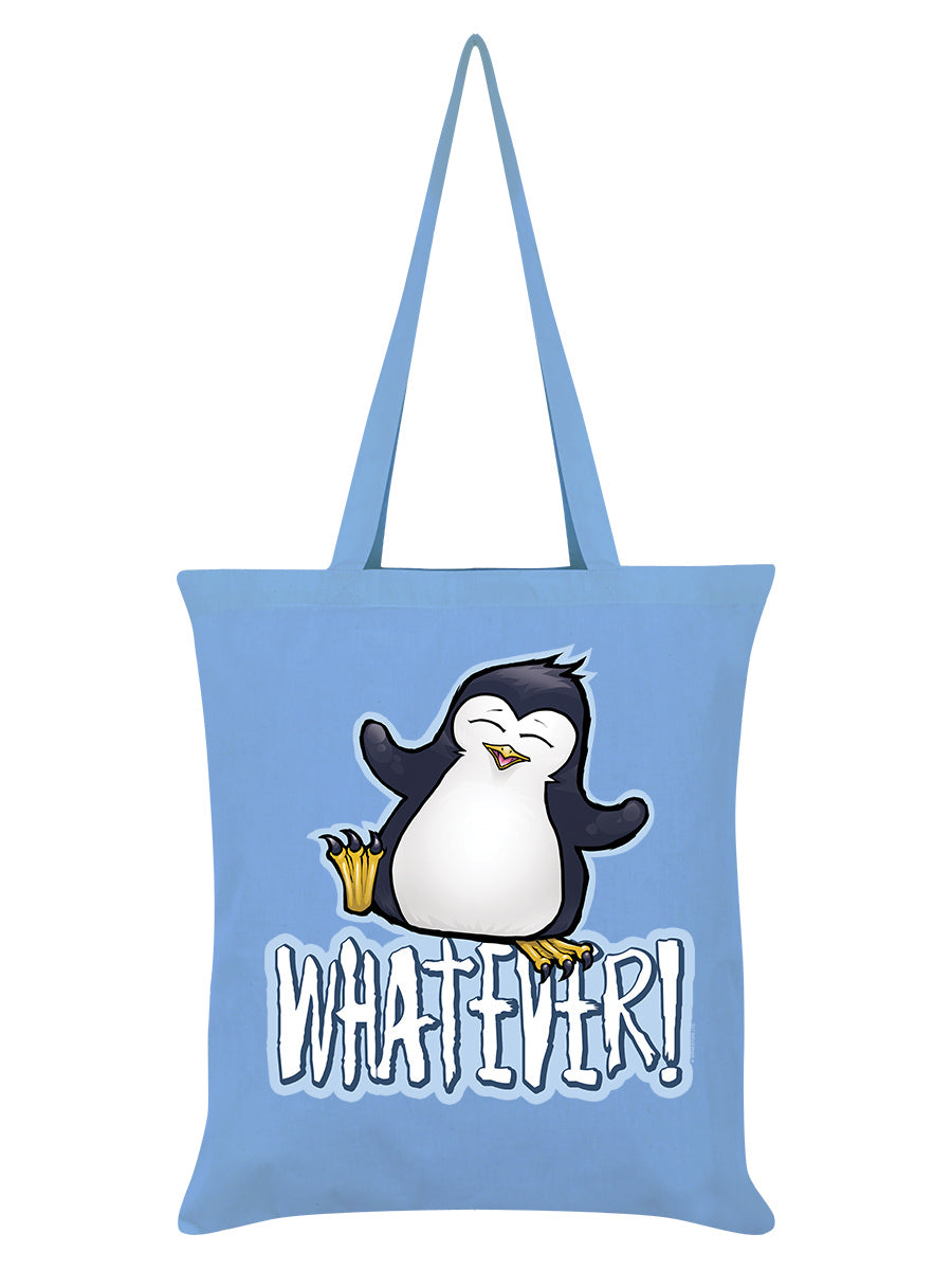 Psycho Penguin Whatever! Sky Blue Tote Bag