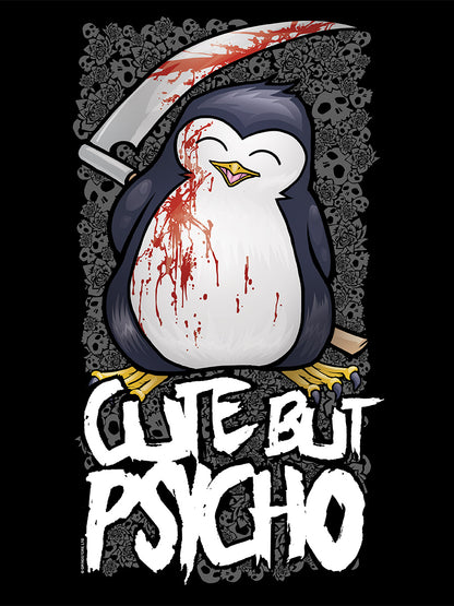 Psycho Penguin Cute But Psycho Black Tote Bag
