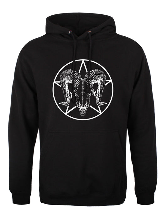 Ram Skull Pentagram Men's Black Hoodie