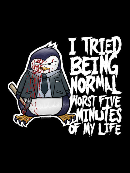 Psycho Penguin I Tried Being Normal Men's Black Hoodie