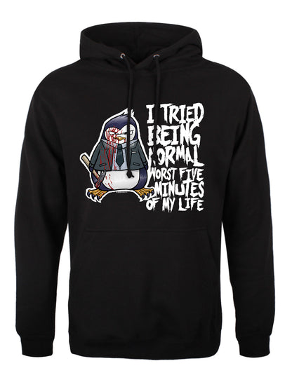 Psycho Penguin I Tried Being Normal Men's Black Hoodie