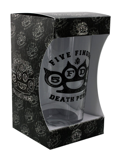 Five Finger Death Punch Knuckle Logo Drinking Glass