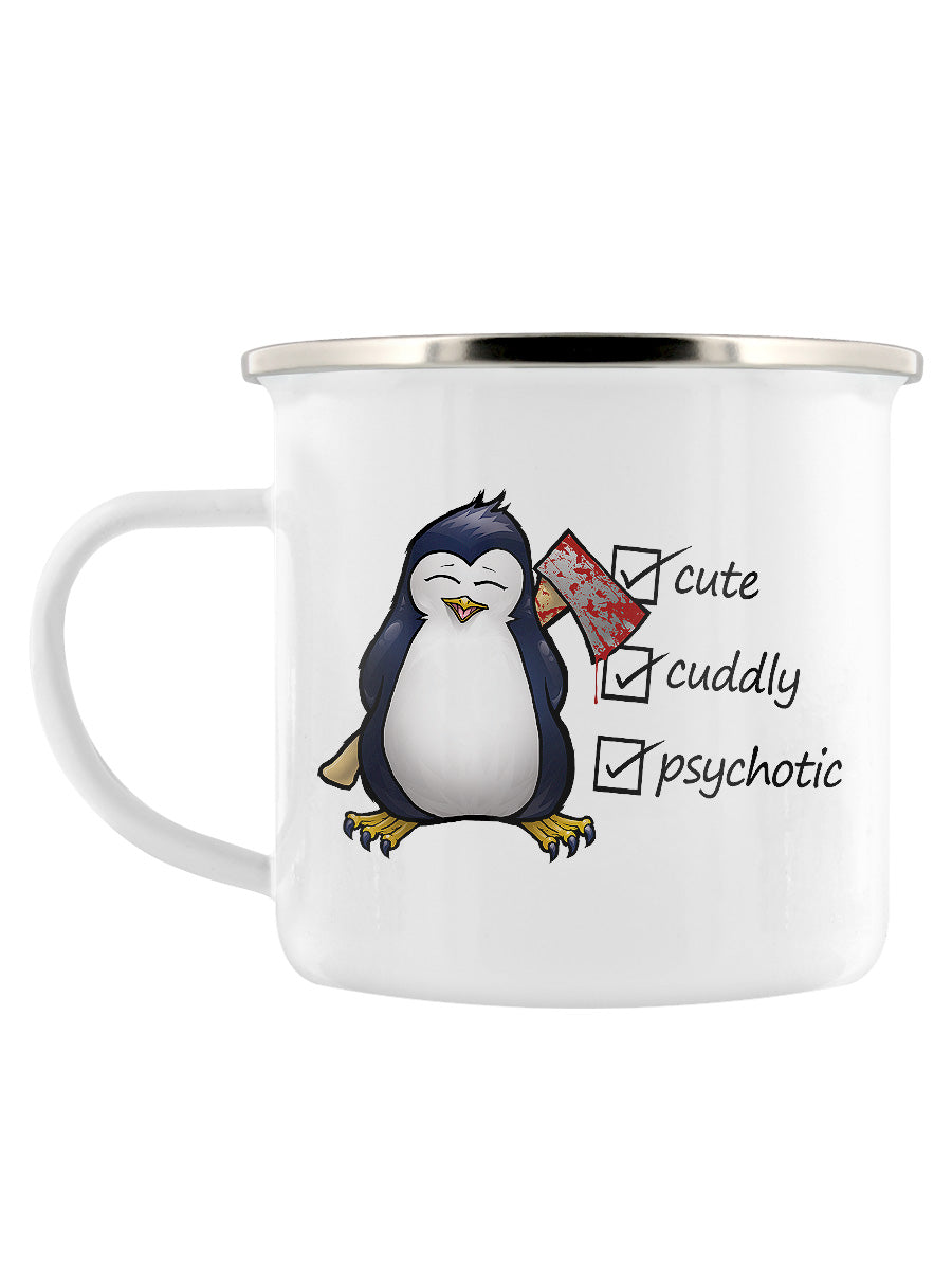 Psycho Penguin Cute, Cuddly & Psychotic Enamel Mug