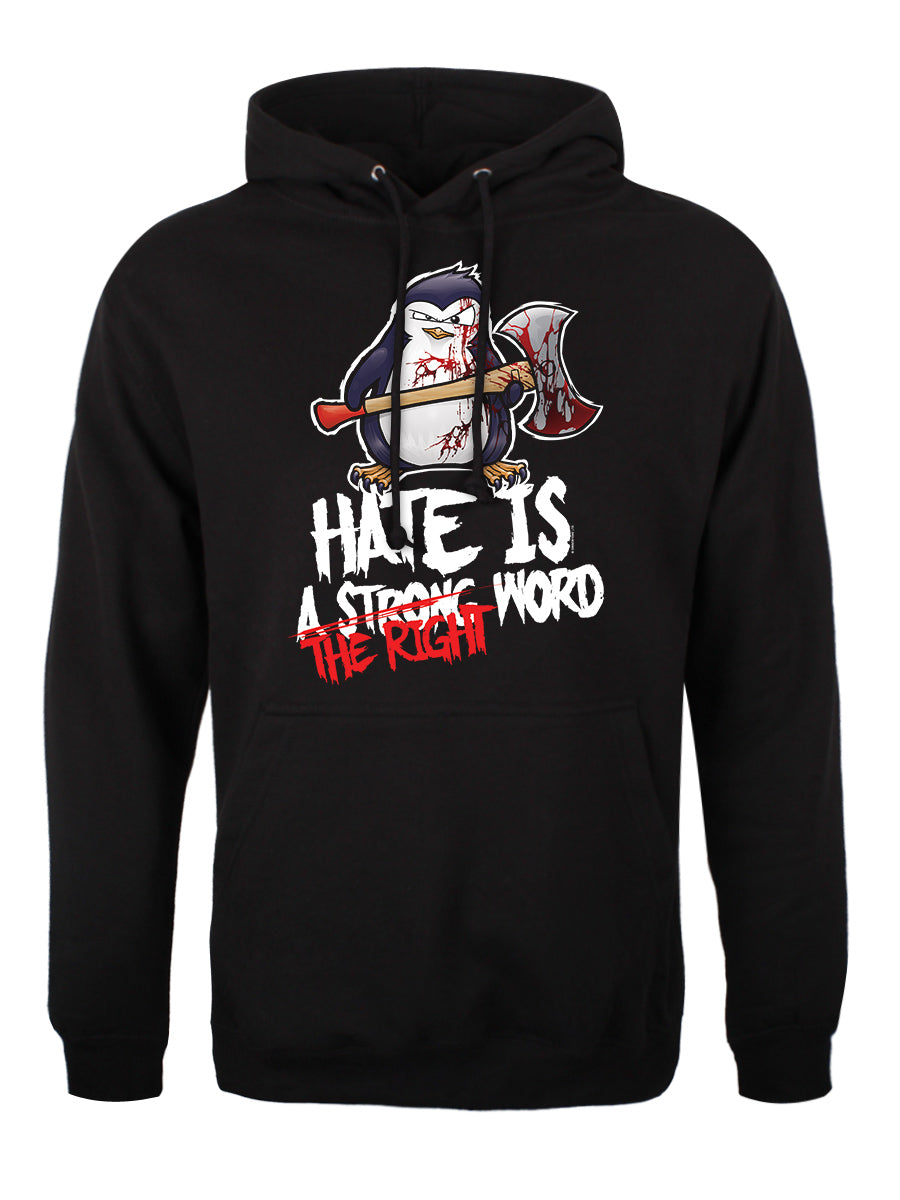 Psycho Penguin Hate Is The Right Word Men's Black Hoodie