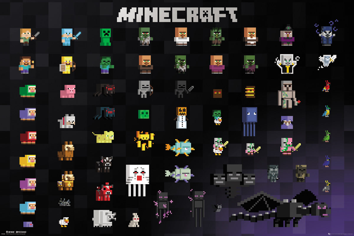 Minecraft Pixel Sprites Maxi Poster