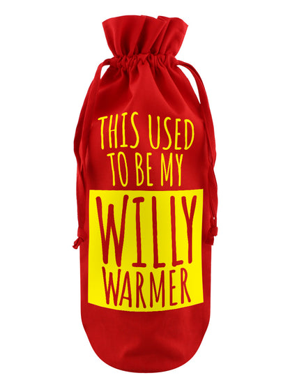 This Used To Be My Willy Warmer Red Cotton Drawstring Bottle Bag
