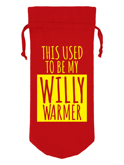 This Used To Be My Willy Warmer Red Cotton Drawstring Bottle Bag