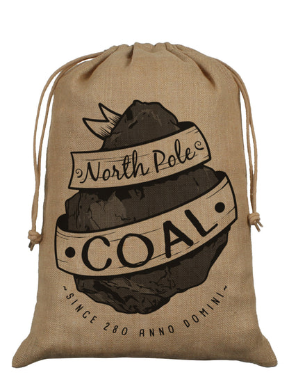 North Pole Coal Hessian Santa Sack