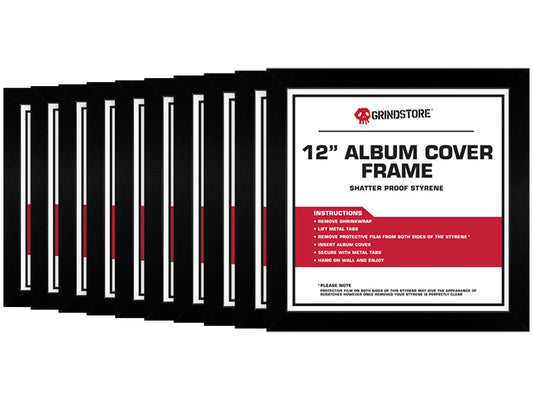 12" Record Cover Album Frame - Black - 10 PACK