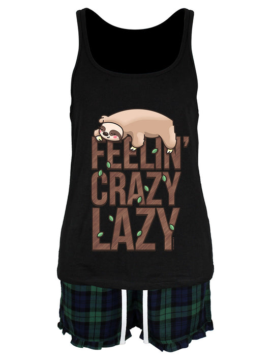Feelin' Crazy Lazy Sloth Ladies Short Pyjama Set