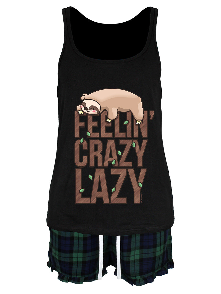 Feelin' Crazy Lazy Sloth Ladies Short Pyjama Set