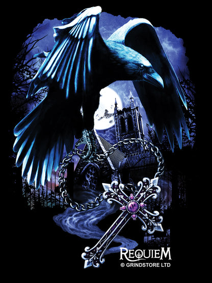 Requiem Collective Sacred Raven Black Mini Messenger Bag