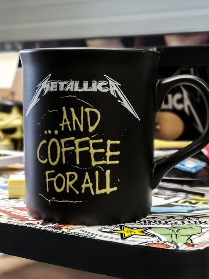 Metallica And Coffee For All Matte Black Mug