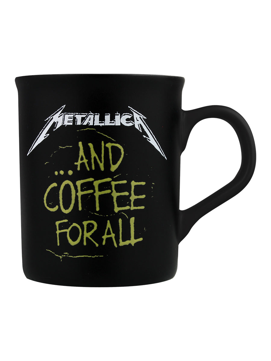 Metallica And Coffee For All Matte Black Mug