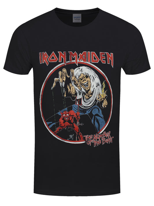 Iron Maiden Number Of The Beast Vintage Men's Black T-Shirt