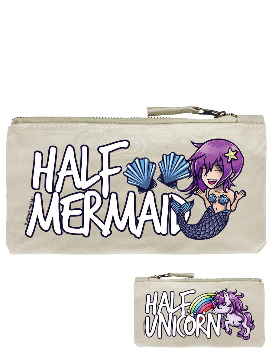 Half Mermaid Half Unicorn Cream Pencil Case