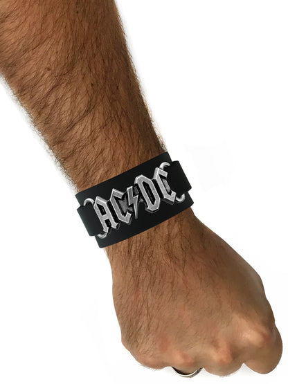 Alchemy Rocks AC/DC Logo Leather Wristband