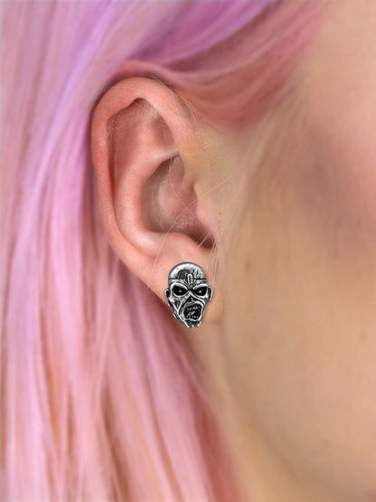 Alchemy Rocks Iron Maiden Piece Of Mind Stud Earrings