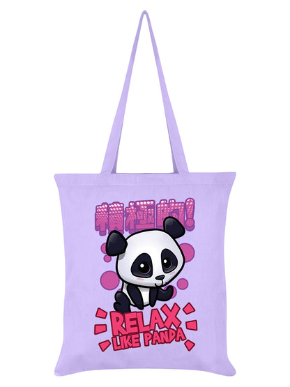 Handa Panda Relax Like Panda Lilac Tote Bag