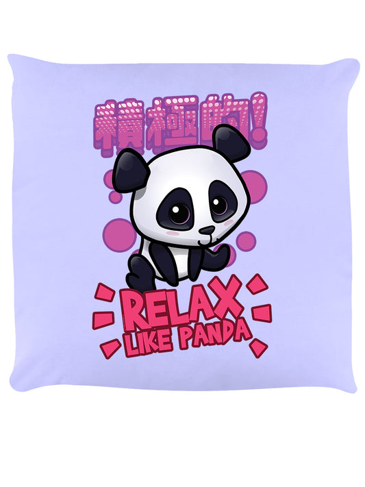 Handa Panda Relax Like Panda Lilac Cushion