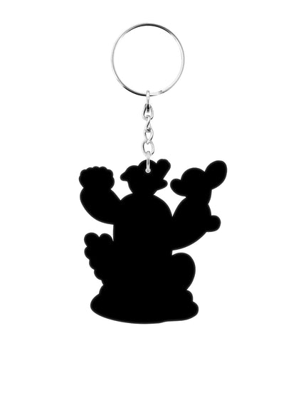 Cute Prickly Cacti Rubber Keychain