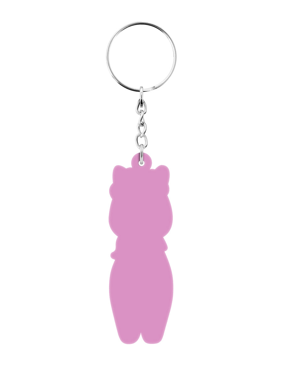 Pink Llama Rubber Keychain
