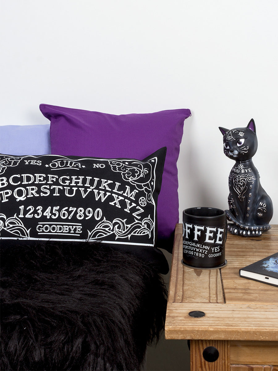Ouija Board Black Rectangular Cushion