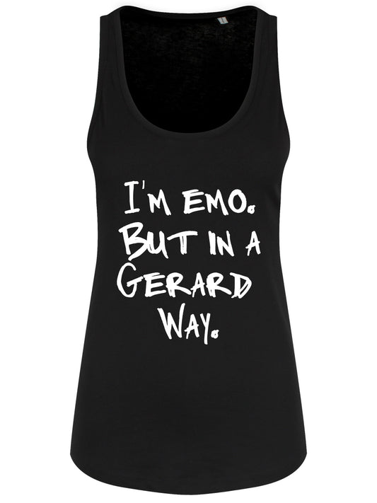 I'm Emo But In A Gerard Way Ladies Black Floaty Tank