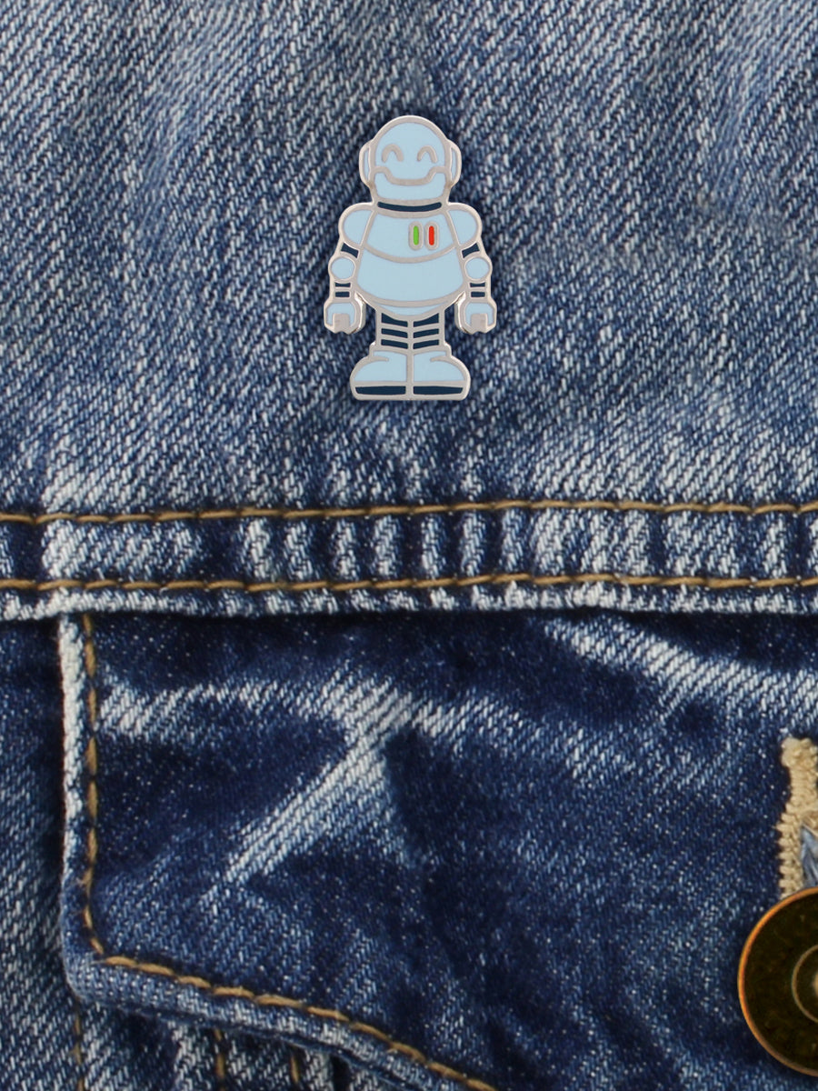 Happy Robot Enamel Pin Badge