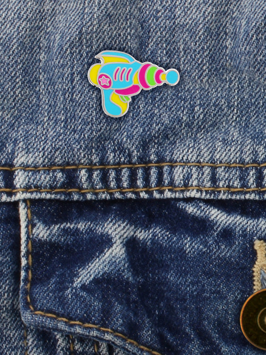 Retro Space Gun Enamel Pin Badge