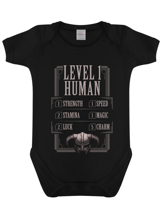 Level 1 Human Black Baby Grow