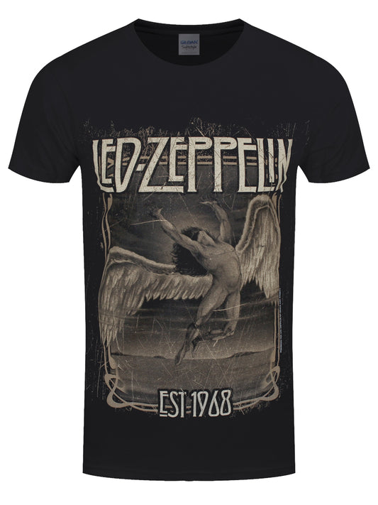 Led Zeppelin Faded Falling Men's Black T-Shirt