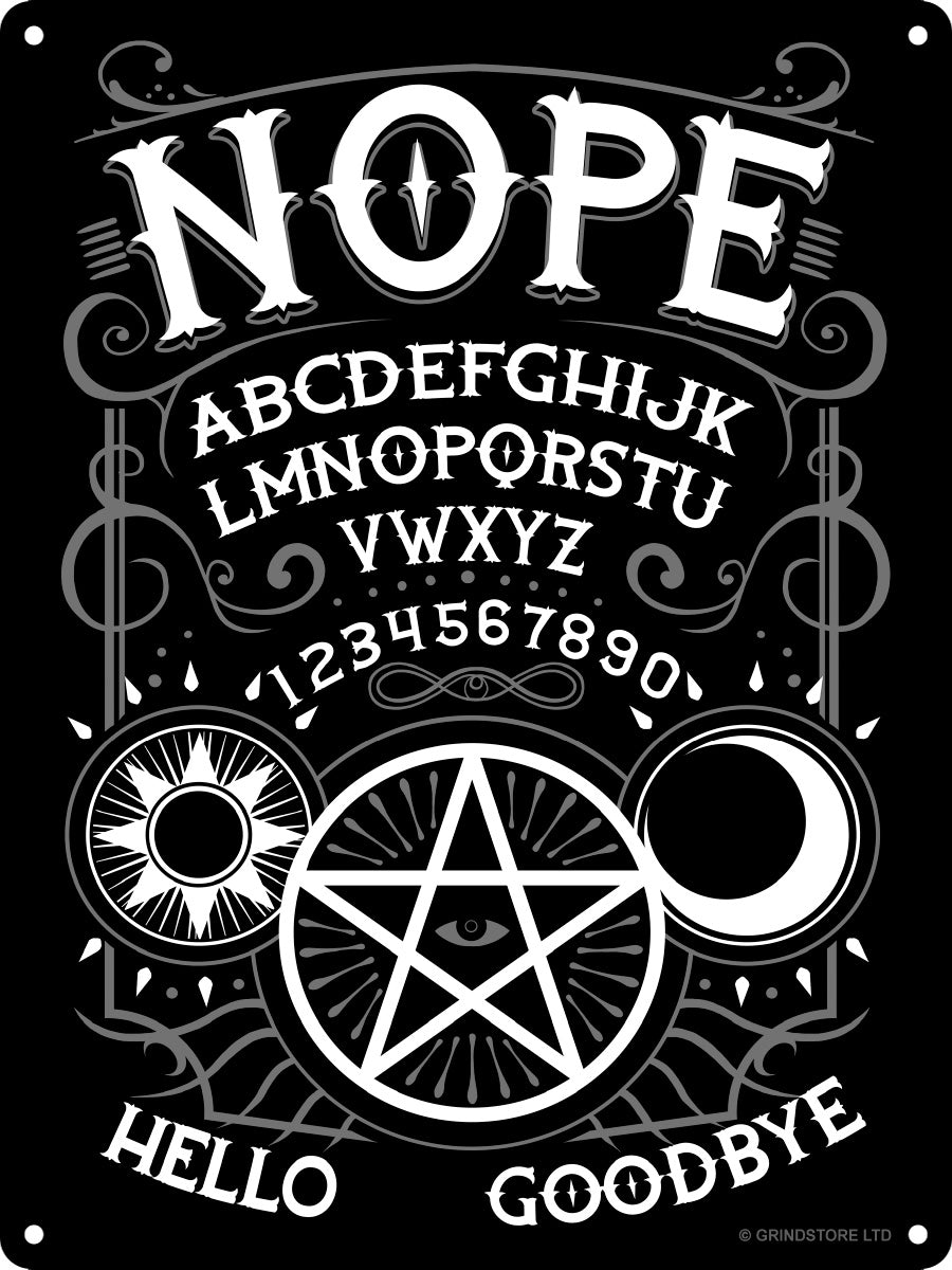Nope Ouija Mini Tin Sign