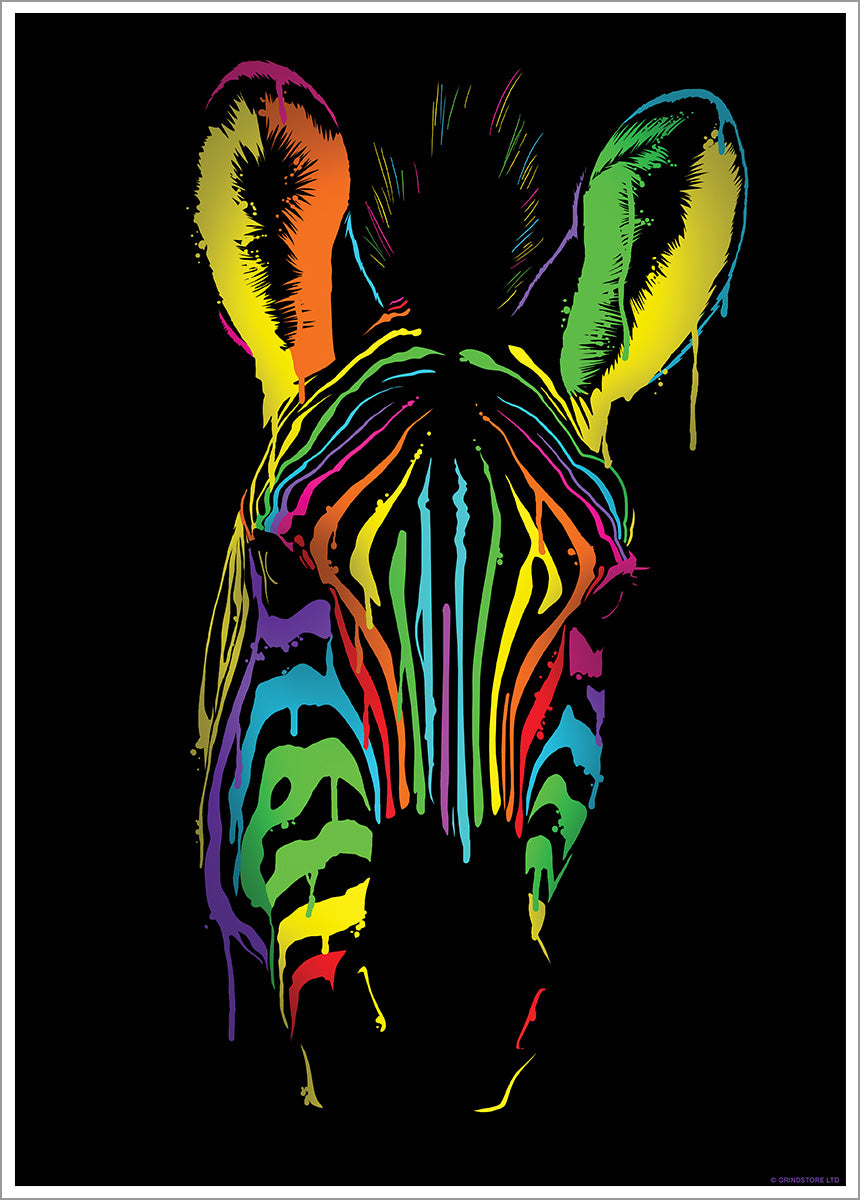 Unorthodox Collective Neon Zebra Mini Poster